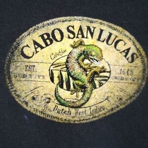 Cabo San Lucas, Men's black Long-sleeved Shirt, Size XL